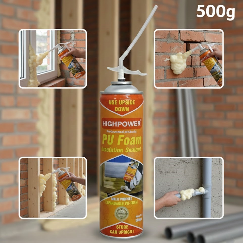 بخاخ فوم HighPower العجيب  عزل وتسكير فراغات! | 500g Expandable PU Foam